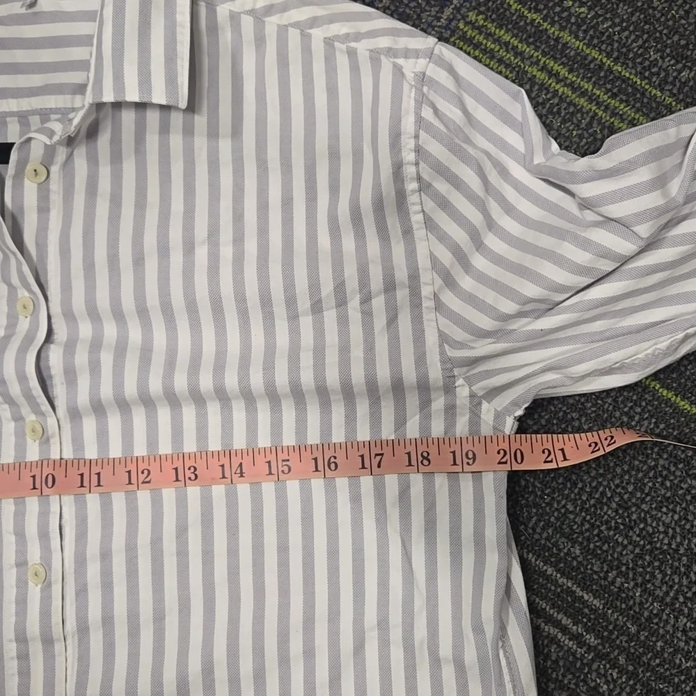 HINSON WU-"Halsey" 3/4 Sleeve Oversize Stripe Shirt-Size Medium - Picture 13 of 15